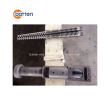 Conical twin extruder screw barrel for PVC extruder